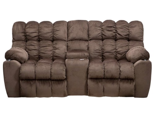 Casual Manual Reclining Console Loveseat with Cupholders