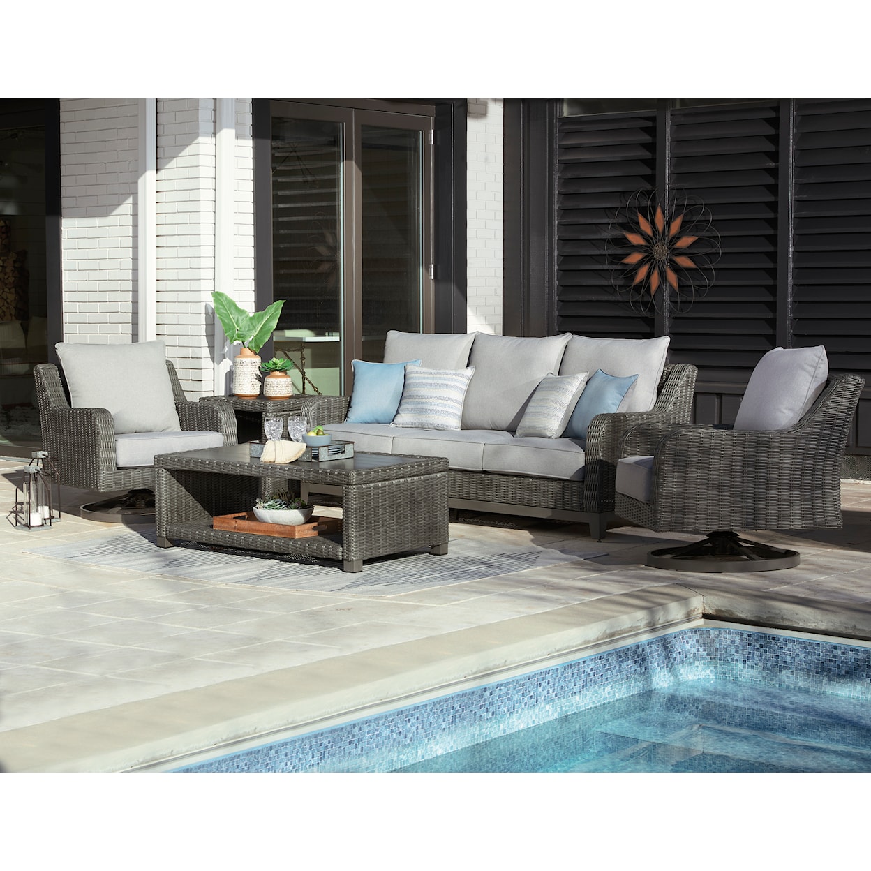 Signature Design by Ashley Elite Park Outdoor Sofa with Cushion