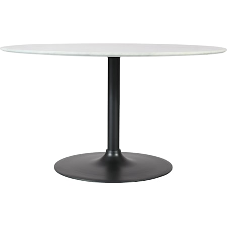 Contemporary Rowan Round Marble Dining Table 42" - Black