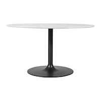 Contemporary Rowan Round Marble Dining Table 54" - Black