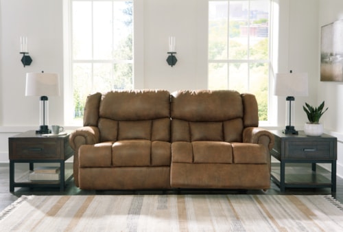Traditional Reclining Sofa with Rolled Armrests