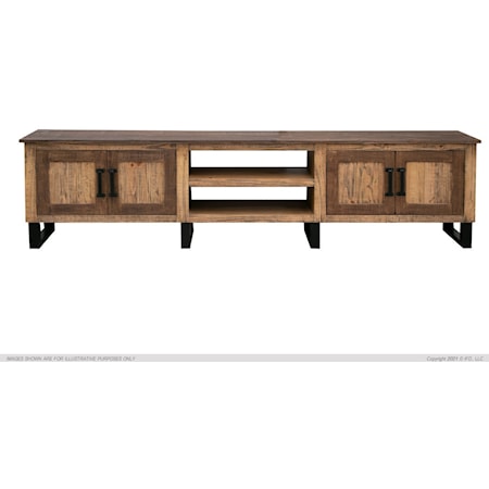 Olivo Rustic Two-Tone 4-Door 93" TV Stand 