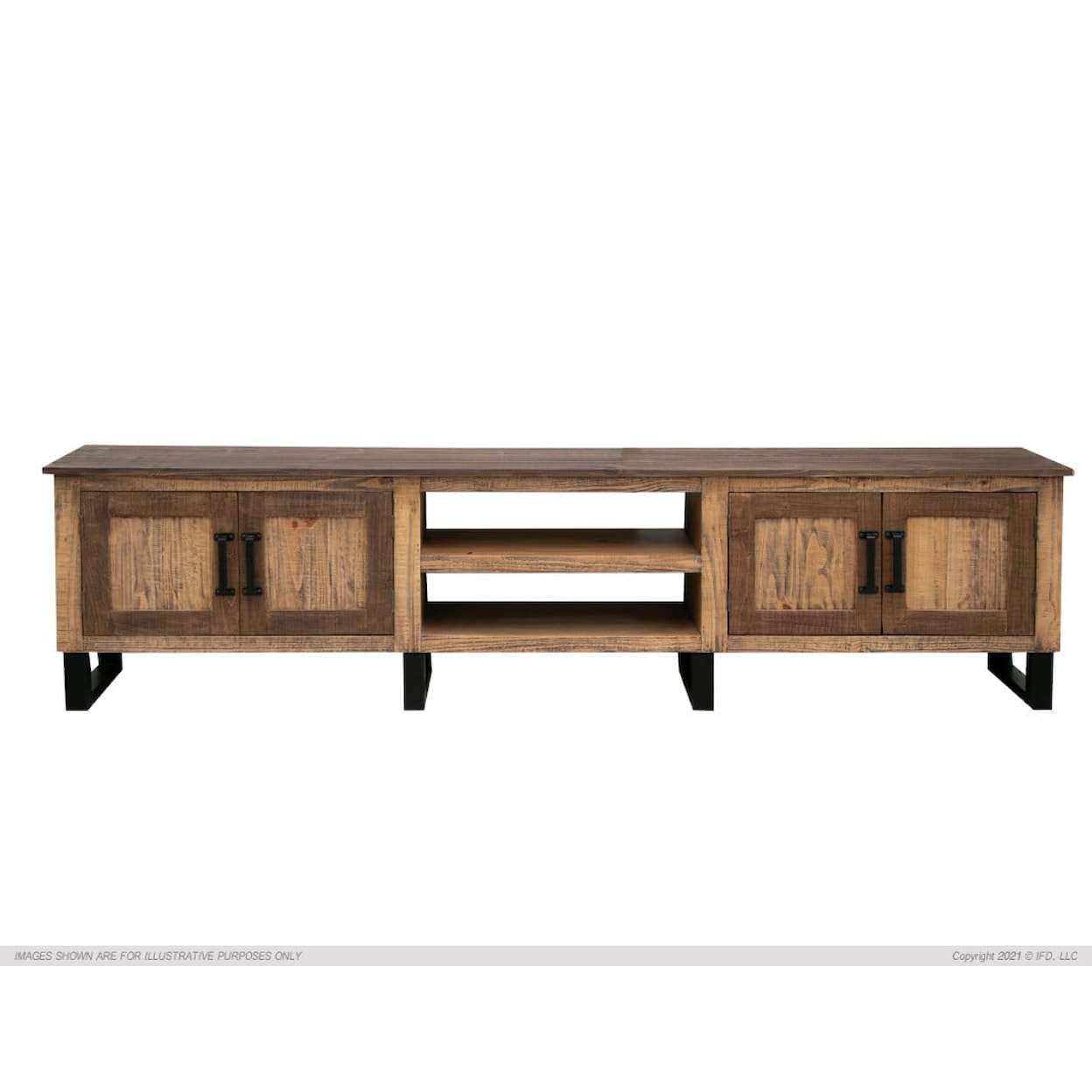 International Furniture Direct Olivo 93" TV Stand 93" 4-Door TV Stand