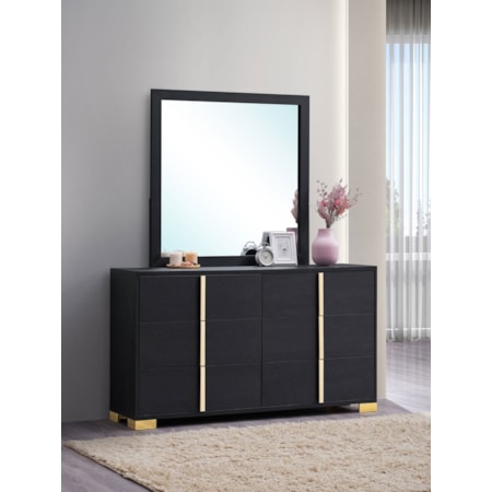 Marceline 6-drawer Dresser w/ Mirror