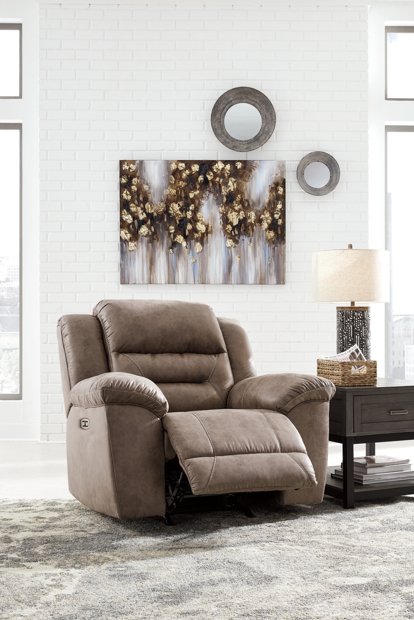 Signature Design by Ashley Stoneland Power Rocker Recliner