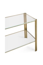 Jonathan Charles JC Modern Brass & Glass End Table