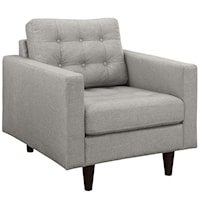 Empress Contemporary Upholstered Accent Arm Chair - Light Gray