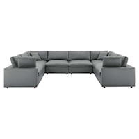 8-Piece Vegan Leather Sectional Sofa