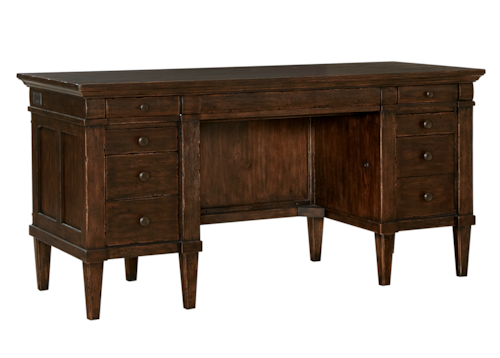 Traditional 62" 9-Drawr Executive Desk