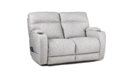 Casual Power Reclining Loveseat with Cupholders