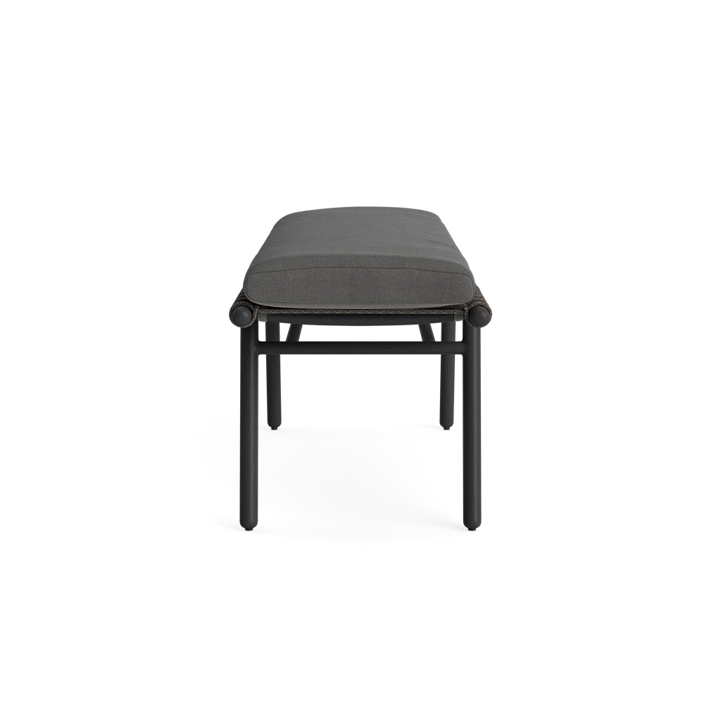 51" Aluminum Dining Bench w/Rope Accent