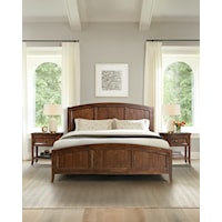 Transitional King Panel Bed in Cognac