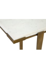Furniture Classics Mid-Century Modern Marble Console Table with Antique Brass Legs