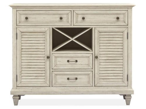 Transitional Farmhouse Server with Wine Bottle Storage