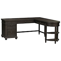 Transtional L-Shaped Desk with Flip Down Front Drawer