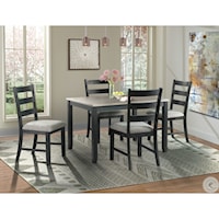 Rustic Dining Table and Chair Set for 4