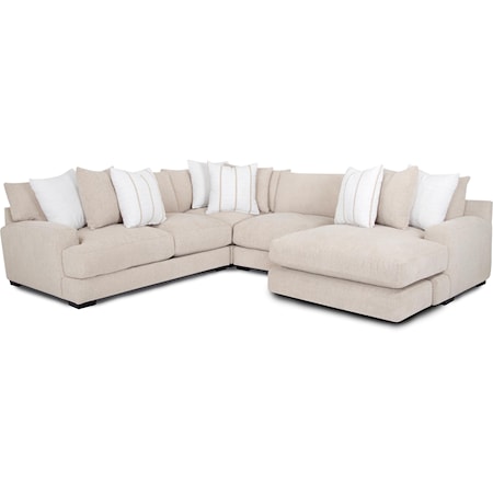 Transitional 4-Piece Sectional Sofa with Right Facing Chaise