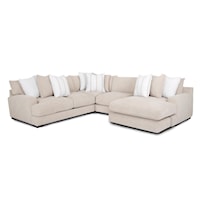 Transitional 4-Piece Sectional Sofa with Right Facing Chaise