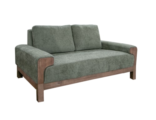 Contemporary Loveseat with Throw Pillows