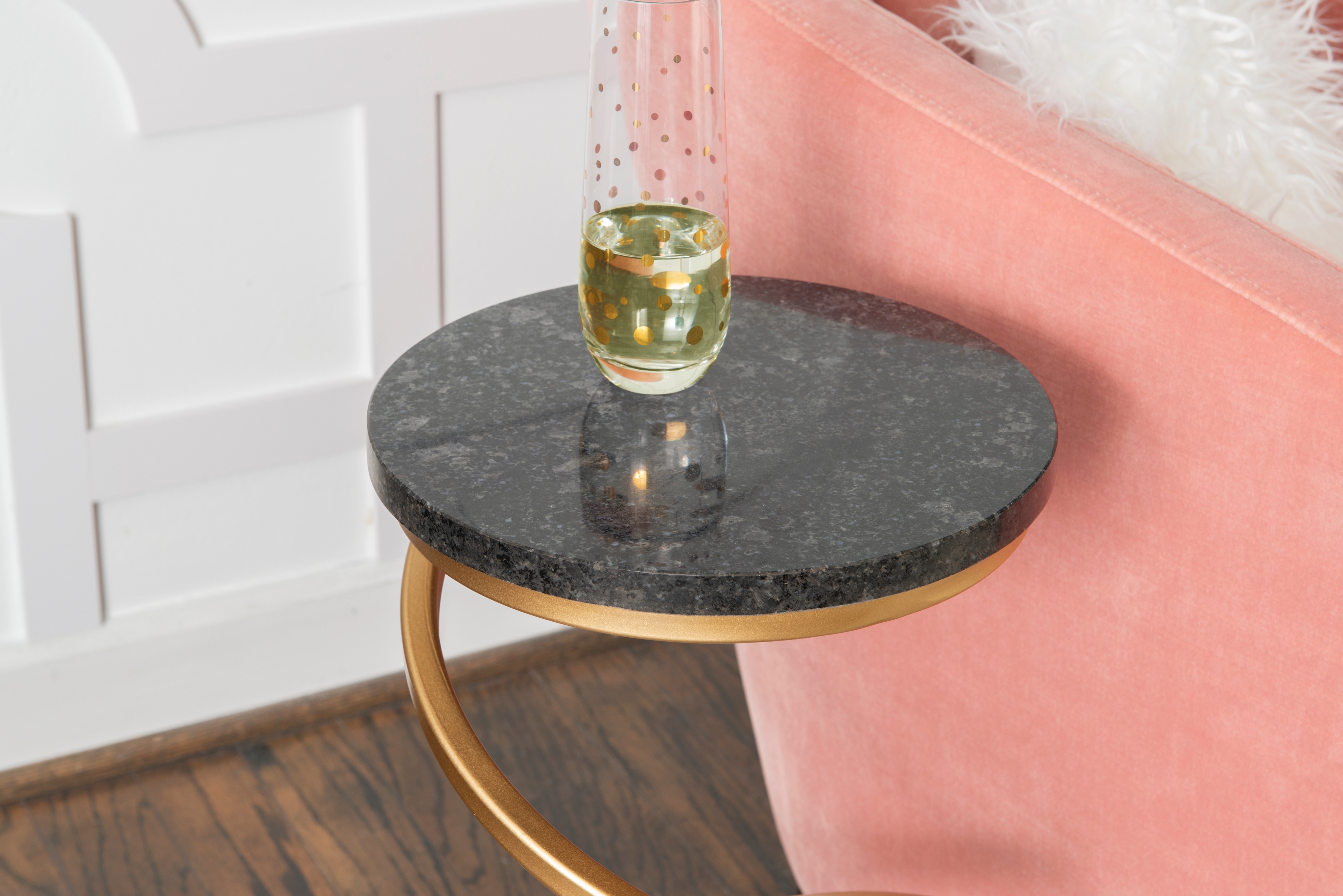 Spiral Drink Table Black Granite