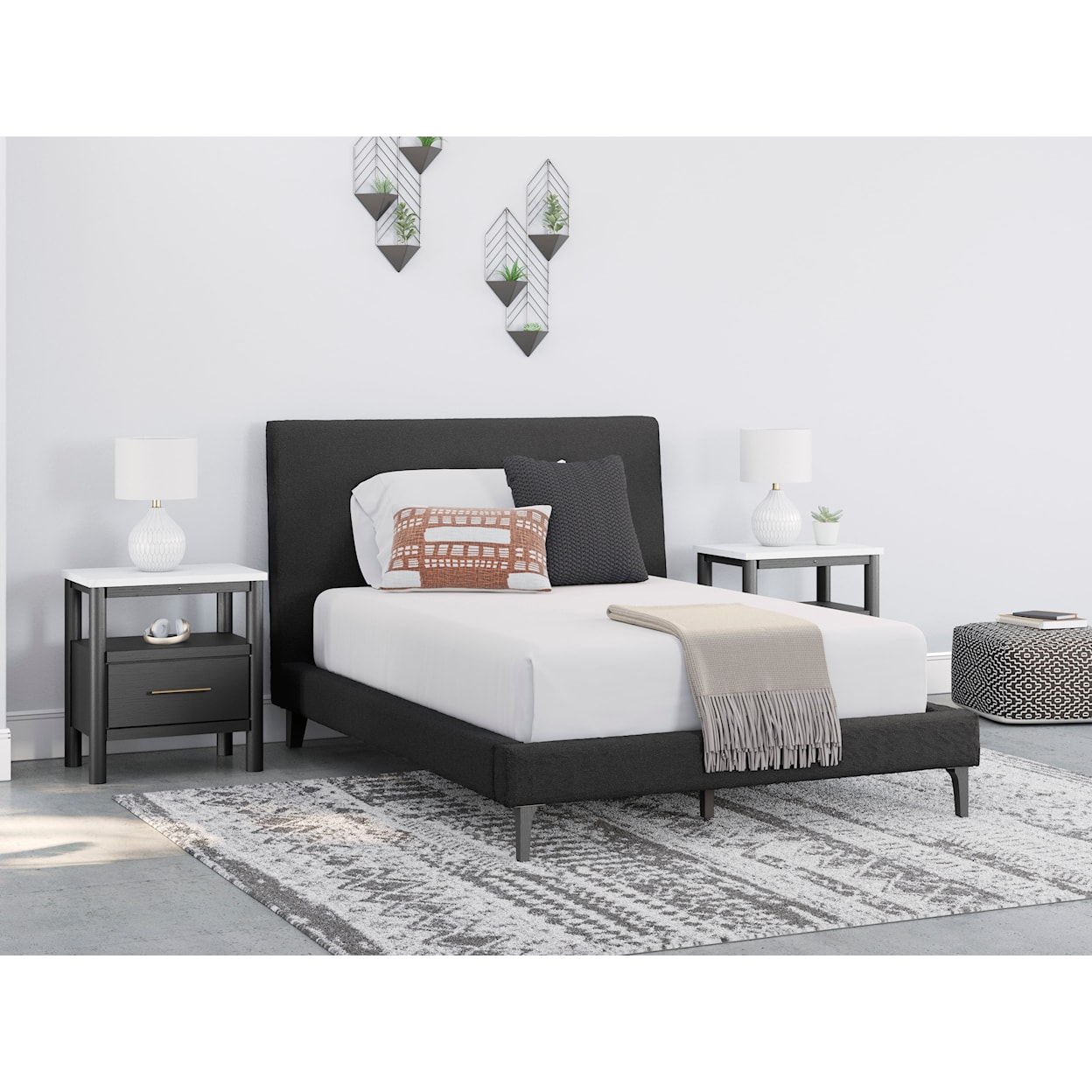 Signature Design by Ashley Cadmori Full Upholstered Bed With Roll Slats