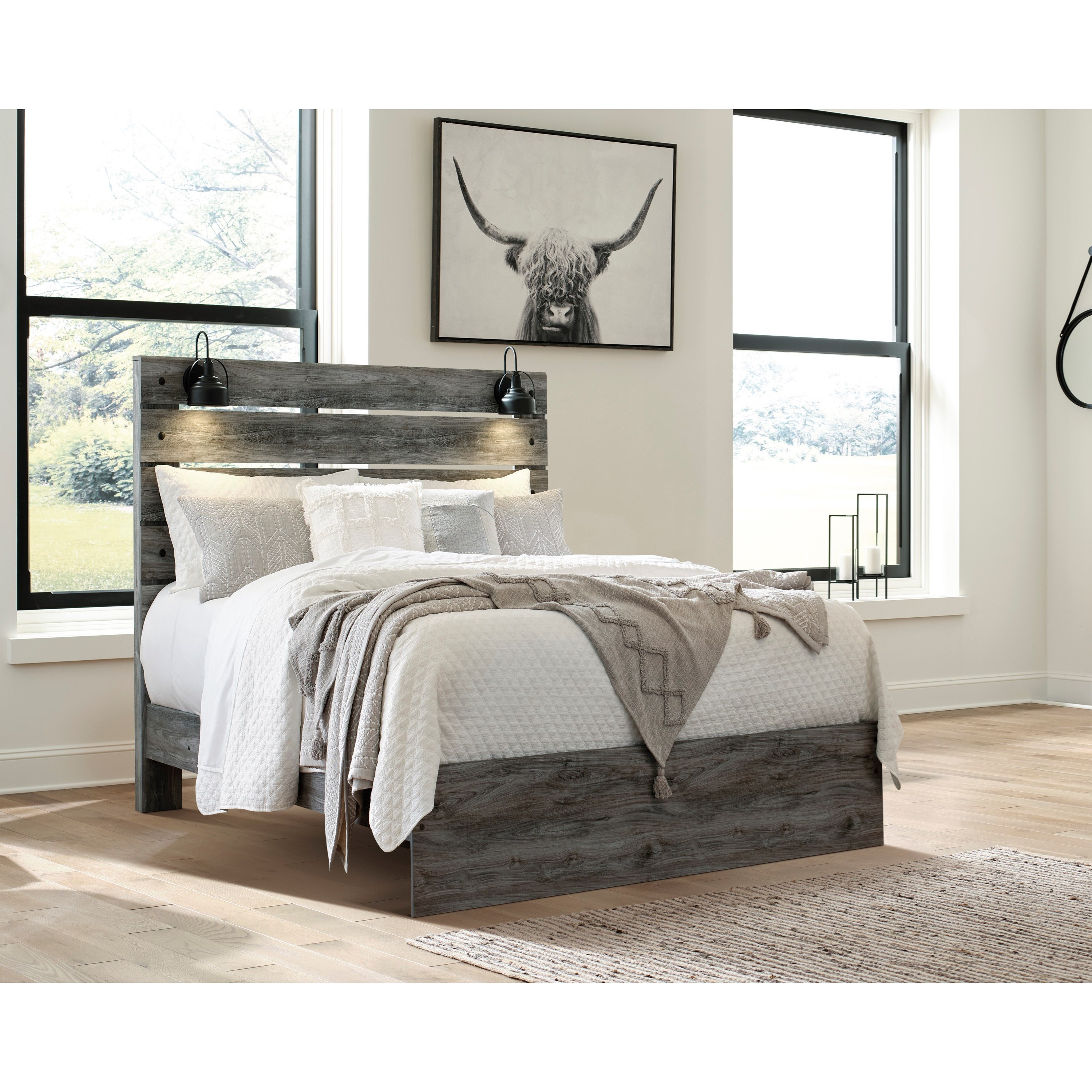 Signature Design By Ashley Baystorm B221B31 Queen Panel Bed With Sconce ...