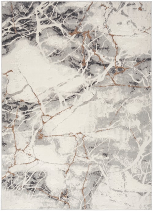 7'10" x 9'10" Ivory/Grey Rectangle Rug