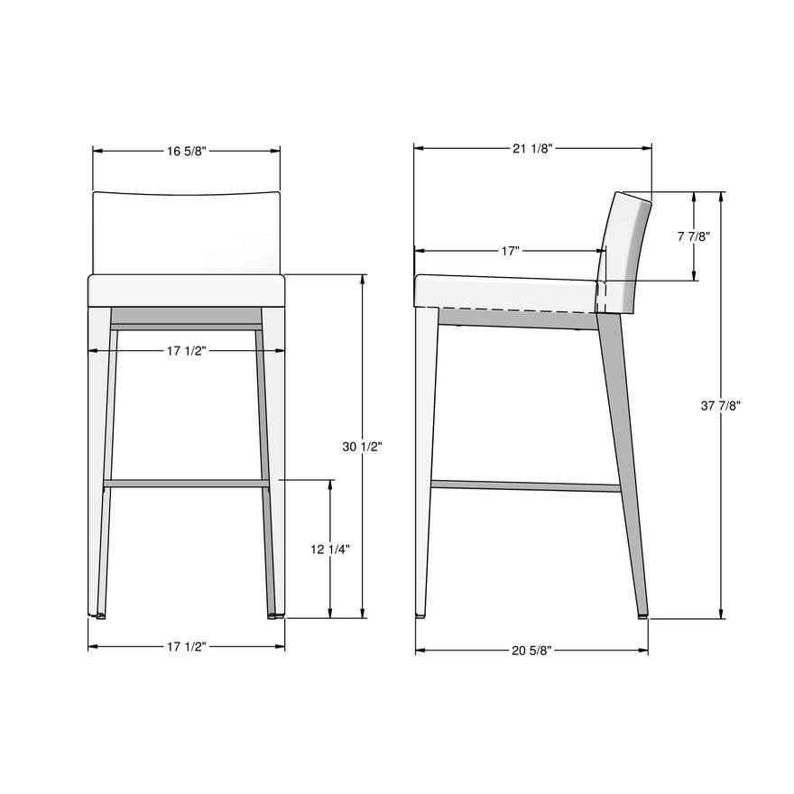 Low Back Upholstered Bar Height Stool