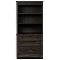 Transitional 2-Piece Hutch & Cabinet Set with Adjustable Shelves