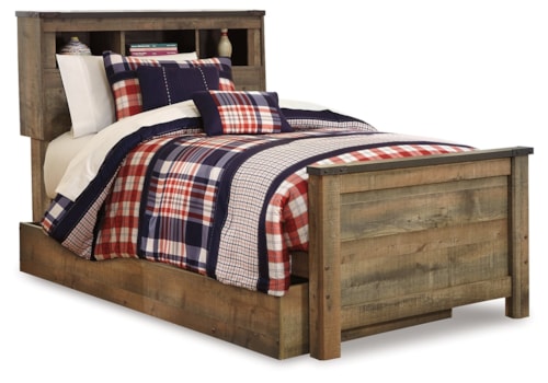 Twin Bookcase Bed With 1 Large Storage Drawer
