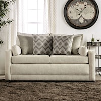 Transitional Loveseat with Tapered Wood Legs