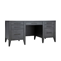 Contemporary 66" Executive Desk with Locking File Drawers