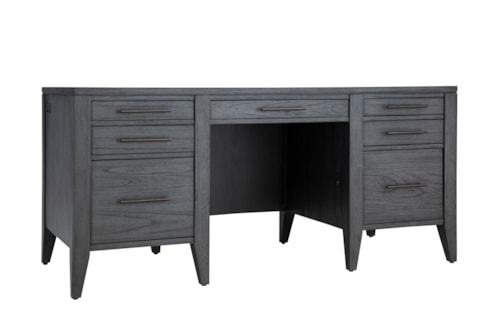 Contemporary 66" Executive Desk with Locking File Drawers