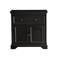 Two Door, One Drawer Console in Antique Black