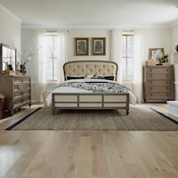 Transitional Four-Piece King Shelter Bedroom Group