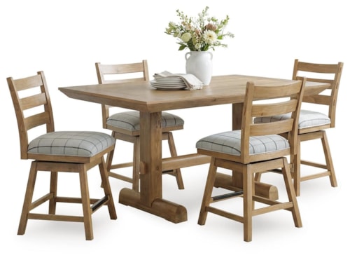 Counter Height Dining Table And 4 Barstools