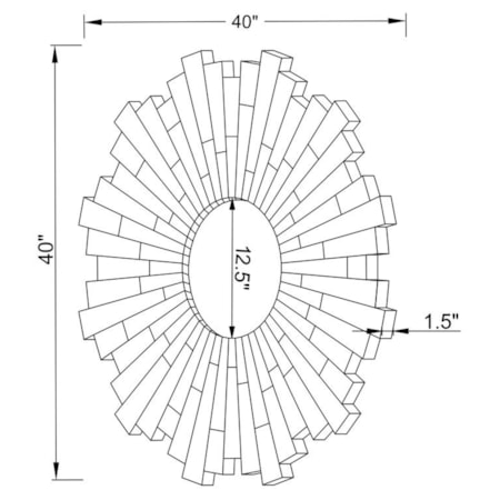 Danika 40 x 40 Inch Sunburst Wall Mirror