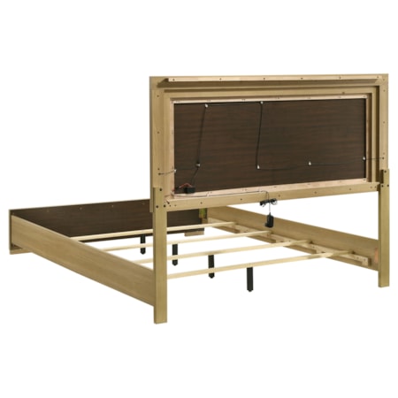 Hyland Wood Queen LED Panel Bed and