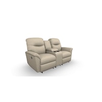 Casual Power Rocking Reclining Loveseat with Cupholder Storage Console