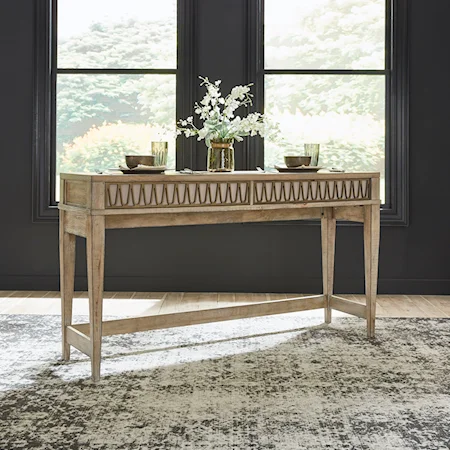 Transitional Console Bar Table with Outlets 