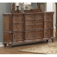 Traditional 10-Drawer Dresser