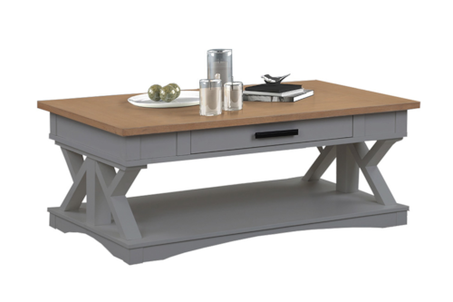 Farmhouse Cocktail Table with Hidden Casters