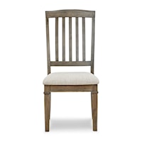 Traditional Upholstered Slat Back Dining Chair