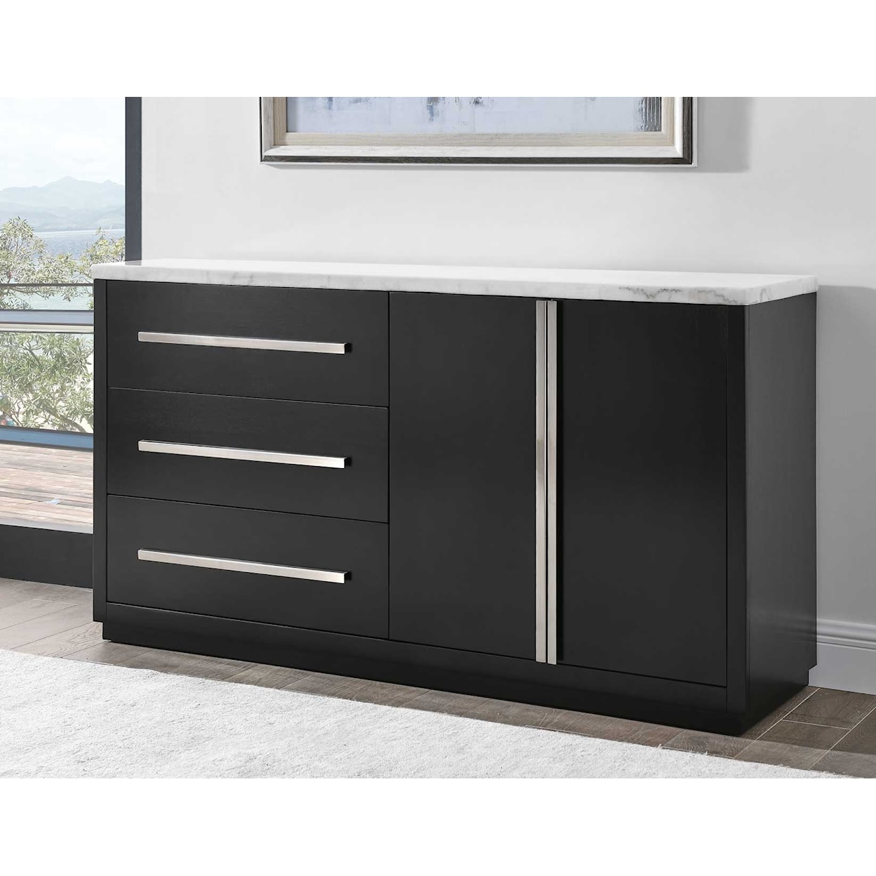 Prime Camila White Marble Top Server