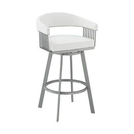 Contemporary Faux Leather Swivel Bar Stool