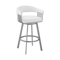Contemporary Faux Leather Swivel Counter Stool
