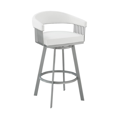 Contemporary Faux Leather Swivel Counter Stool