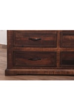 International Furniture Direct Madeira Rustic 7 Drawer Solid Wood Dresser with Microfiber Lined Drawers