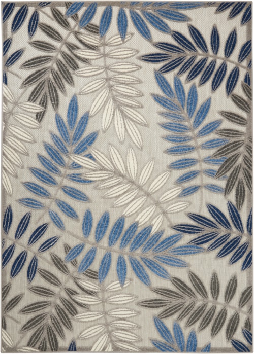 3'6" x 5'6" Grey/Blue Rectangle Rug
