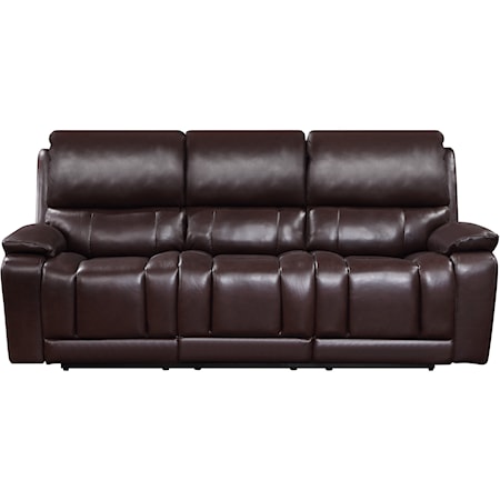 Cicero Sofa  W/ Pwr Fr & Hr -Brown